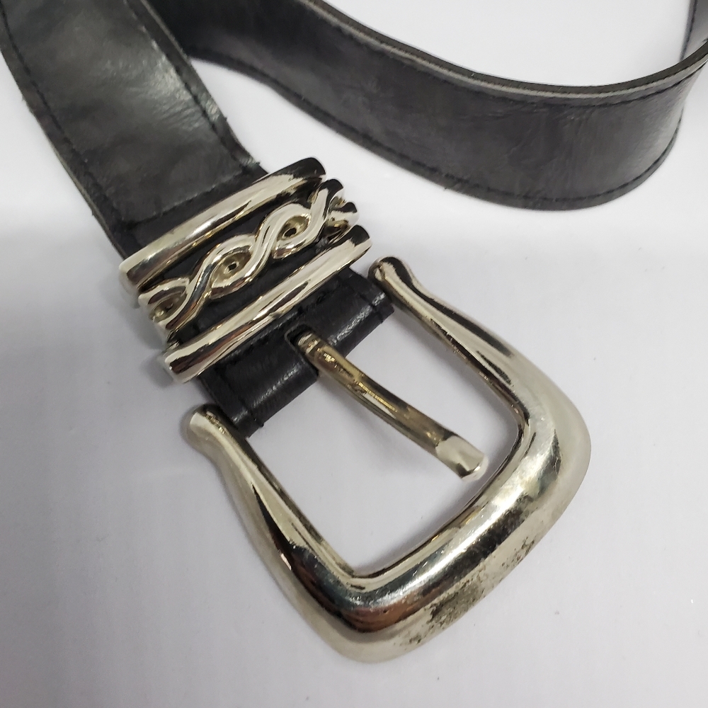 Woman's Black Faux Leather Belt - Picture 2 of 6